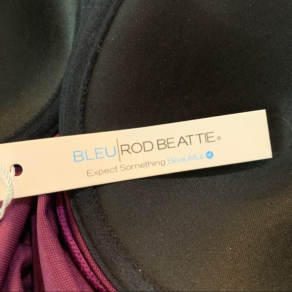 NWT Bleu Rod Beattie Purple Shirred Tankini Swim Top Size 6 - Picture 8 of 9